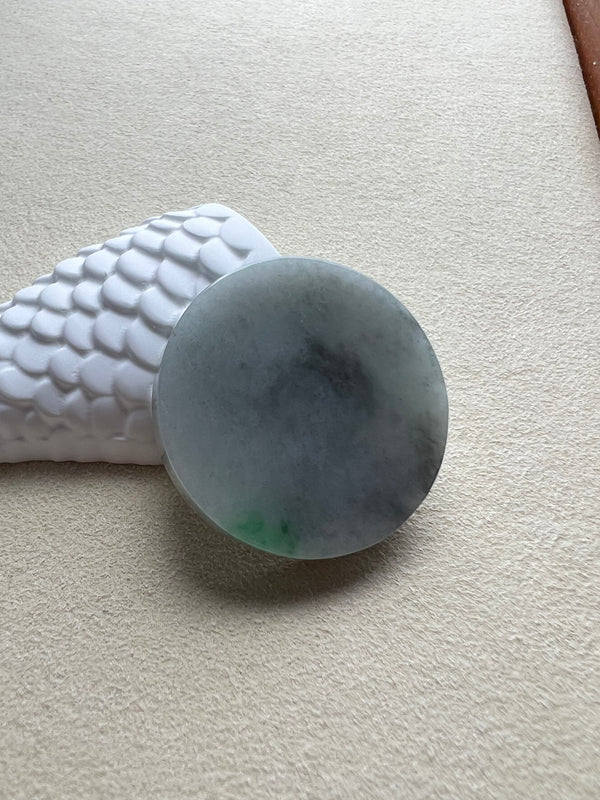 Round Black and Green Jade pendant